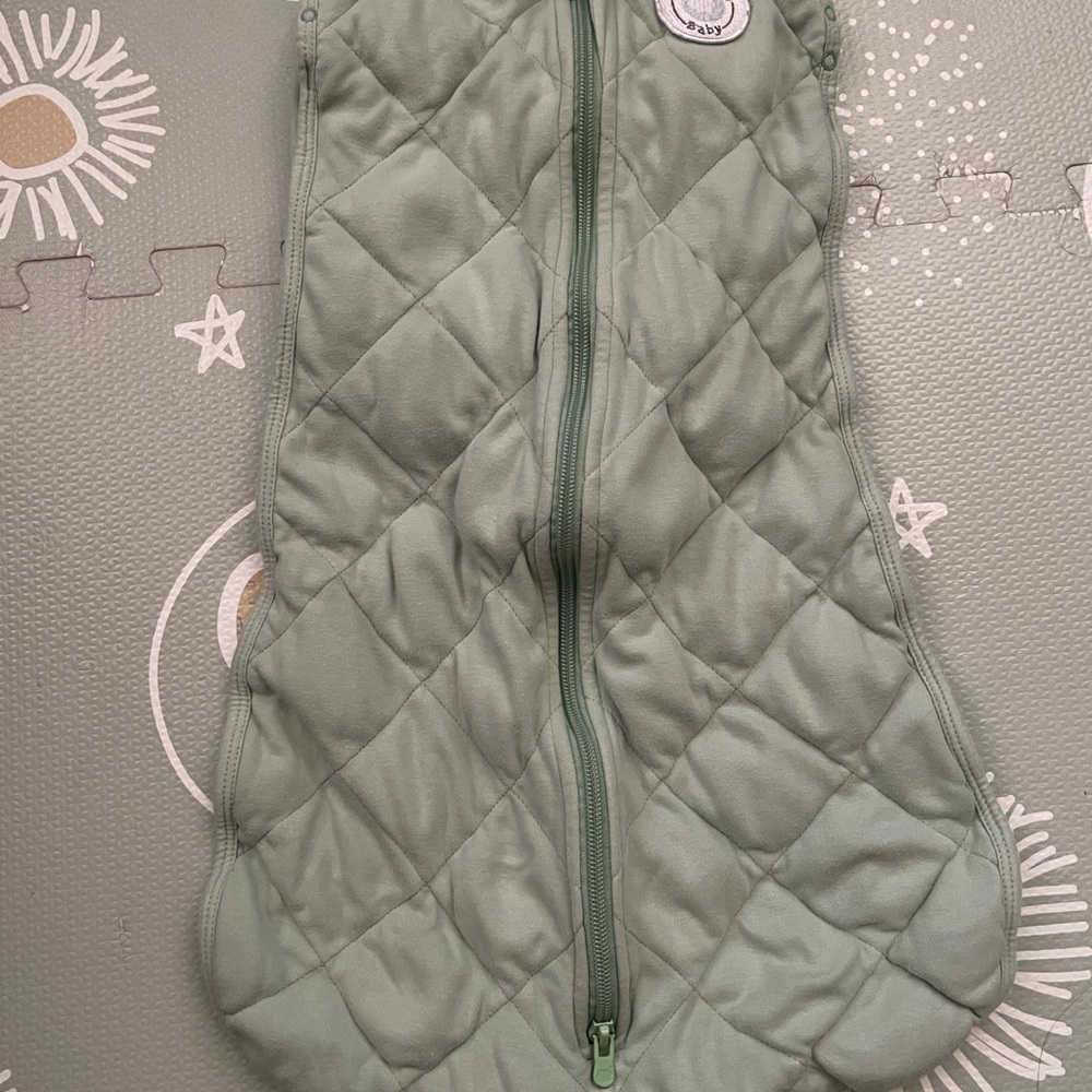 Green Quilted Baby Swaddle